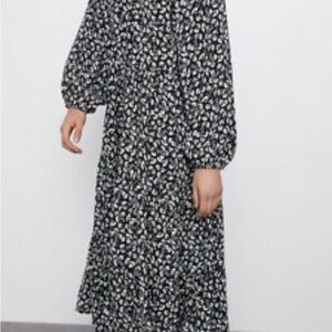 SHEIN Black and White Floral Maxi Dress
